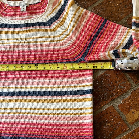 L.L. Bean Textured Cotton Sweater, Long-Sleeve Stripe szM - Picture 9 of 15
